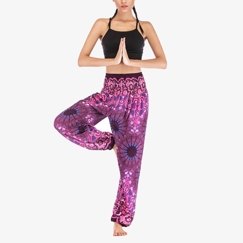 Pantalones de yoga para mujer con estampado geométrico de mandala y piedras de Buddha Stones - image 39