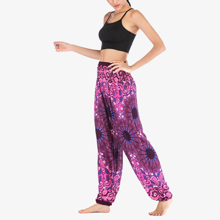 Pantalones de yoga para mujer con estampado geométrico de mandala y piedras de Buddha Stones - image 40