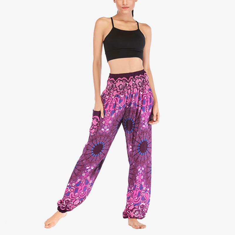 Pantalones de yoga para mujer con estampado geométrico de mandala y piedras de Buddha Stones - image 38