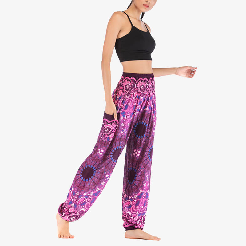 Pantalones de yoga para mujer con estampado geométrico de mandala y piedras de Buddha Stones - image 44