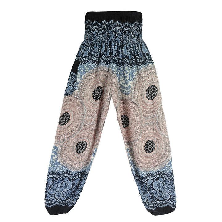 Pantalones de yoga para mujer con estampado geométrico redondo de Buddha Stones, sueltos, informales, de cintura alta - image 14