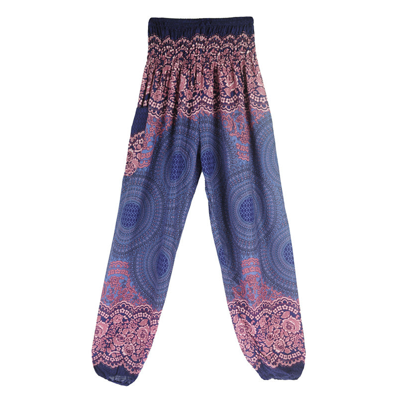 Pantalones de yoga para mujer con estampado geométrico redondo de Buddha Stones, sueltos, informales, de cintura alta - image 33