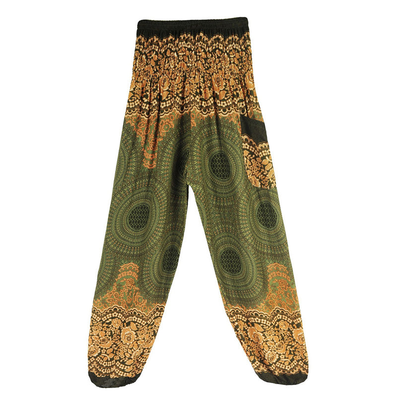Pantalones de yoga para mujer con estampado geométrico redondo de Buddha Stones, sueltos, informales, de cintura alta - image 42