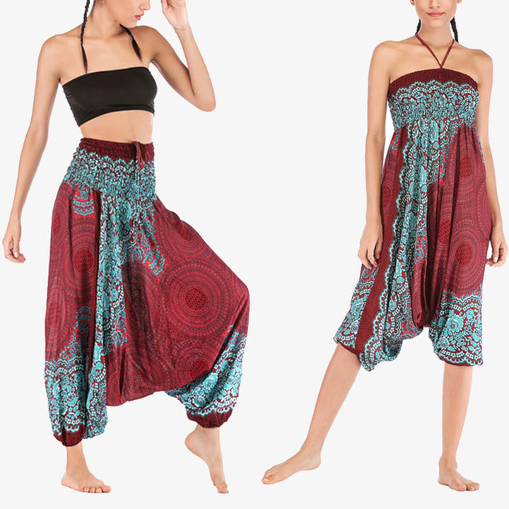 Buddha Stones , mono, pantalones de Yoga de cintura alta - Rojo Verde- US2-12, UK/AU6-16, EU34-44 (F) - image 0