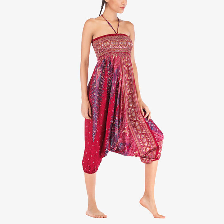 Mono de yoga para mujer con estampado geométrico de plumas y dos estilos de Buddha Stones - image 6