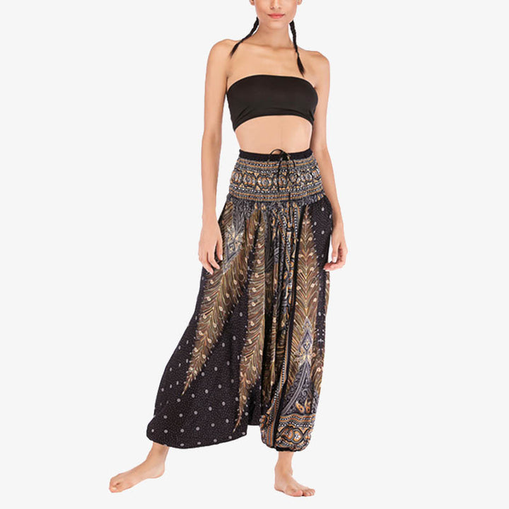 Mono de yoga para mujer con estampado geométrico de plumas y dos estilos de Buddha Stones - image 23