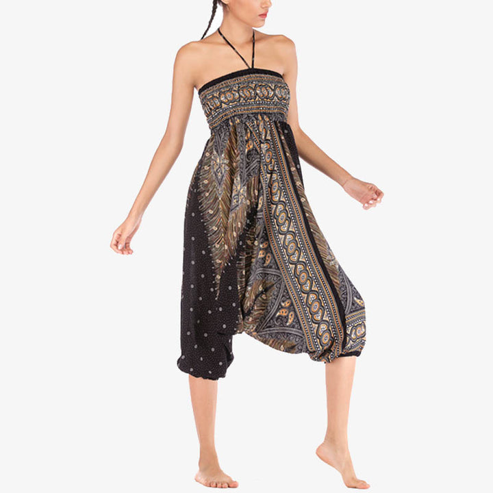 Mono de yoga para mujer con estampado geométrico de plumas y dos estilos de Buddha Stones - image 25