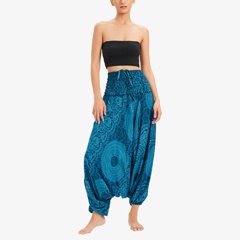 Buddha Stones de dos estilos Redondo Geométrico Suelto Casual Harem Pantalones Mono Pantalones de yoga para mujer - image 1