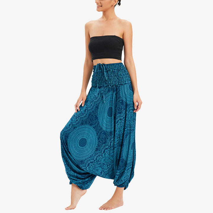 Buddha Stones de dos estilos Redondo Geométrico Suelto Casual Harem Pantalones Mono Pantalones de yoga para mujer - image 3