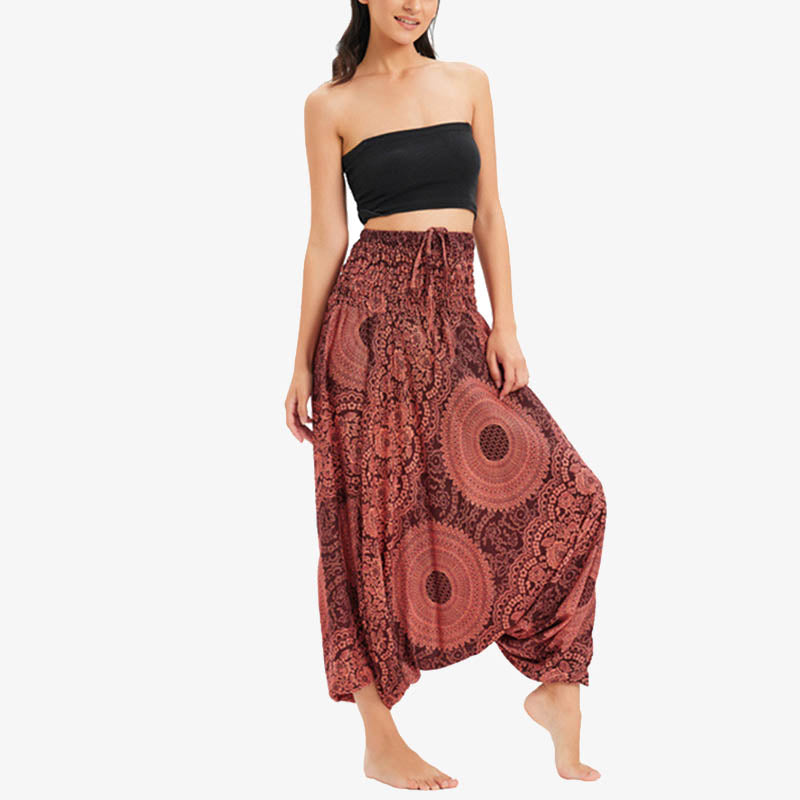 Buddha Stones de dos estilos Redondo Geométrico Suelto Casual Harem Pantalones Mono Pantalones de yoga para mujer - image 10