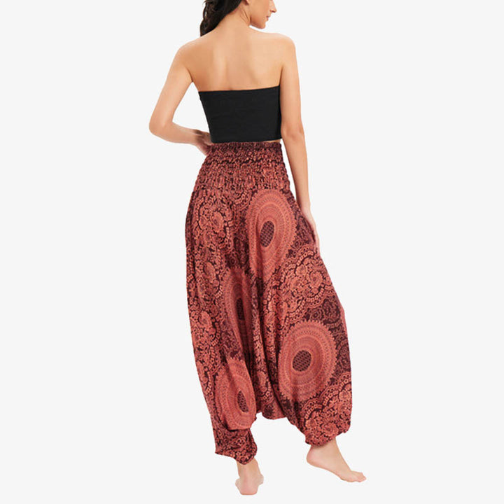 Buddha Stones de dos estilos Redondo Geométrico Suelto Casual Harem Pantalones Mono Pantalones de yoga para mujer - image 12