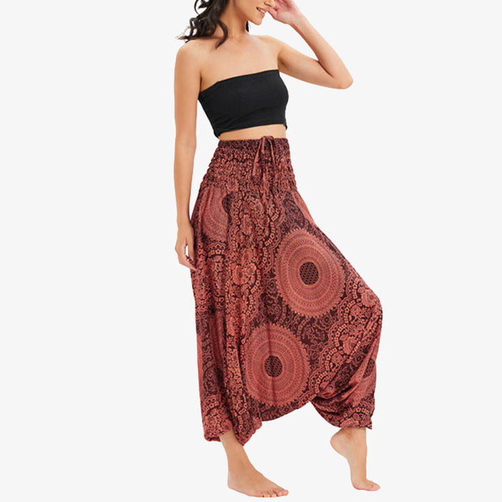 Buddha Stones de dos estilos Redondo Geométrico Suelto Casual Harem Pantalones Mono Pantalones de yoga para mujer - image 11