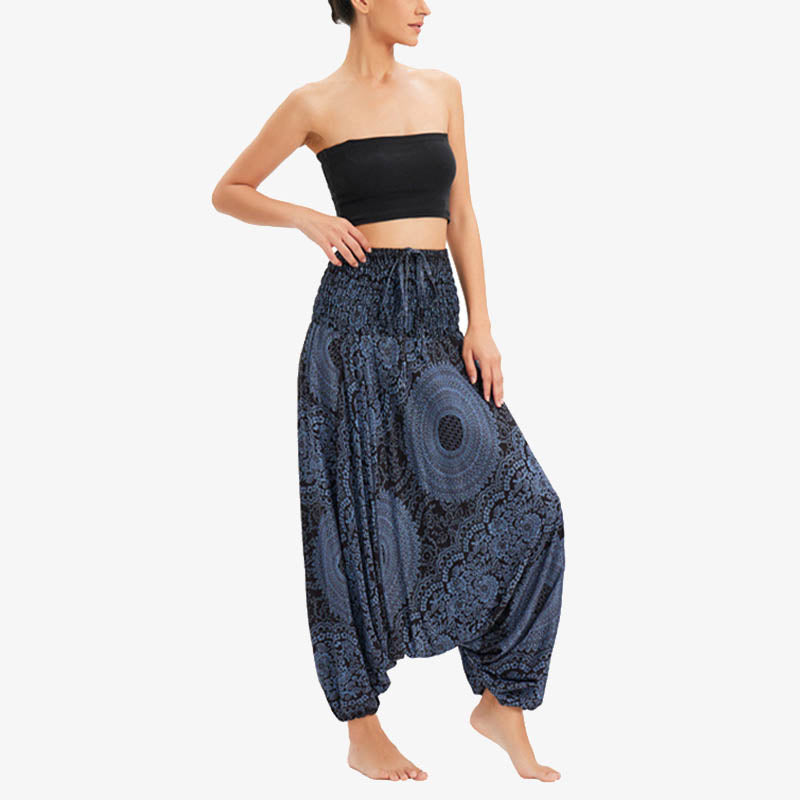 Buddha Stones de dos estilos Redondo Geométrico Suelto Casual Harem Pantalones Mono Pantalones de yoga para mujer - Negro - US2-12, UK/AU6-16, EU34-44 (F) - image 16
