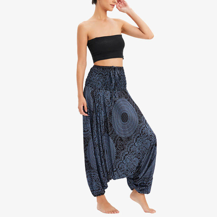 Buddha Stones de dos estilos Redondo Geométrico Suelto Casual Harem Pantalones Mono Pantalones de yoga para mujer - image 18