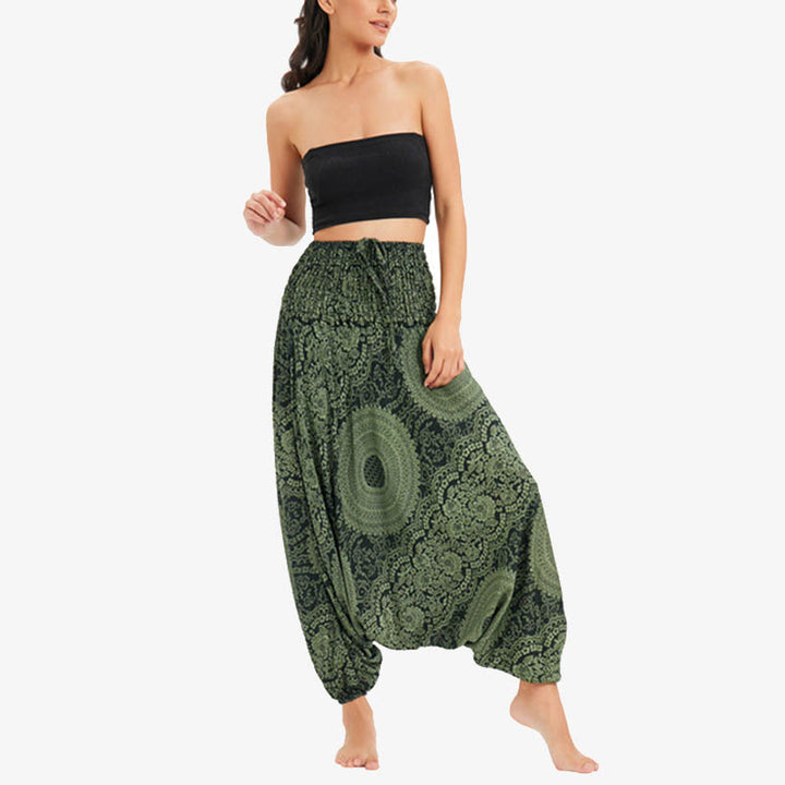 Buddha Stones de dos estilos Redondo Geométrico Suelto Casual Harem Pantalones Mono Pantalones de yoga para mujer - image 24