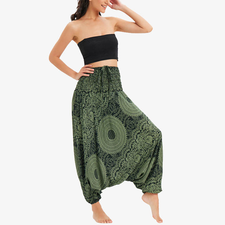Buddha Stones de dos estilos Redondo Geométrico Suelto Casual Harem Pantalones Mono Pantalones de yoga para mujer - image 25