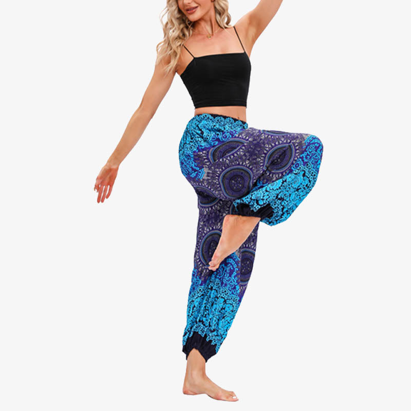 Pantalones de yoga para mujer con Buddha Stones, redondos, geométricos, florales, sueltos - image 6