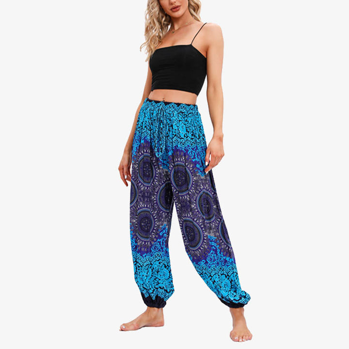 Pantalones de yoga para mujer con Buddha Stones, redondos, geométricos, florales, sueltos - image 8