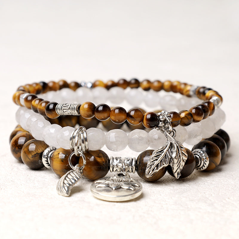 Pulsera de loto de energía curativa con cuentas de cristal de cuarzo natural, 3 uds., Buddha Stones - Ojo de tigre - image 26