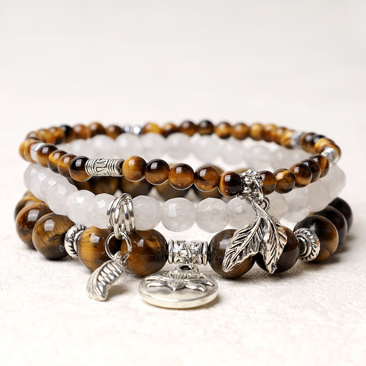 Pulsera de loto de energía curativa con cuentas de cristal de cuarzo natural, 3 uds., Buddha Stones - Ojo de tigre - image 26