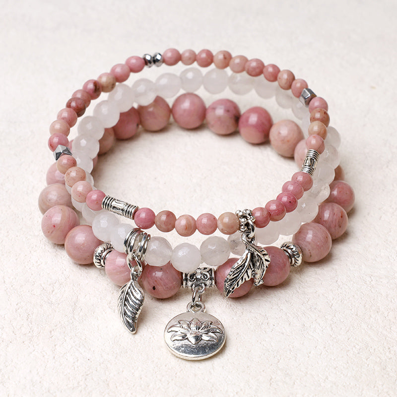 Pulsera de loto de energía curativa con cuentas de cristal de cuarzo natural, 3 uds., Buddha Stones - image 14