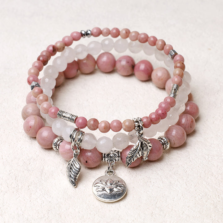 Pulsera de loto de energía curativa con cuentas de cristal de cuarzo natural, 3 uds., Buddha Stones - image 14