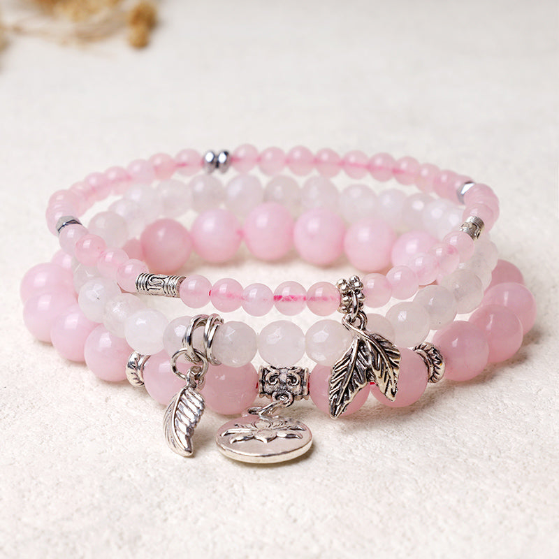 Pulsera de loto de energía curativa con cuentas de cristal de cuarzo natural, 3 uds., Buddha Stones - Cristal rosa - image 18