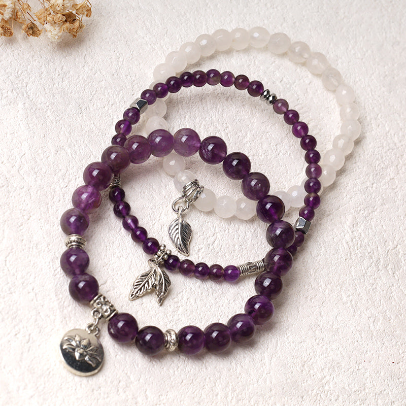 Pulsera de loto de energía curativa con cuentas de cristal de cuarzo natural, 3 uds., Buddha Stones - image 3