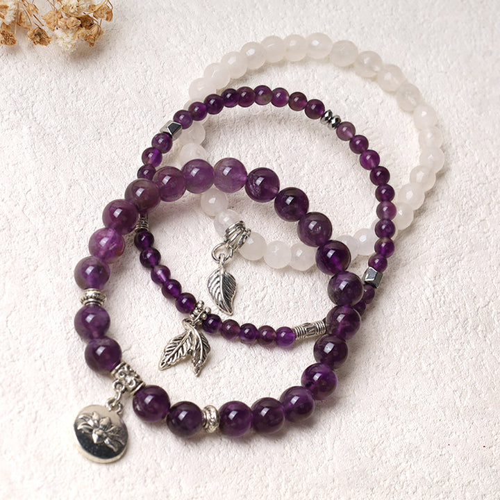 Pulsera de loto de energía curativa con cuentas de cristal de cuarzo natural, 3 uds., Buddha Stones - image 3