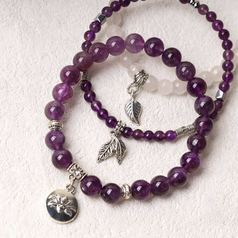 Pulsera de loto de energía curativa con cuentas de cristal de cuarzo natural, 3 uds., Buddha Stones - image 4