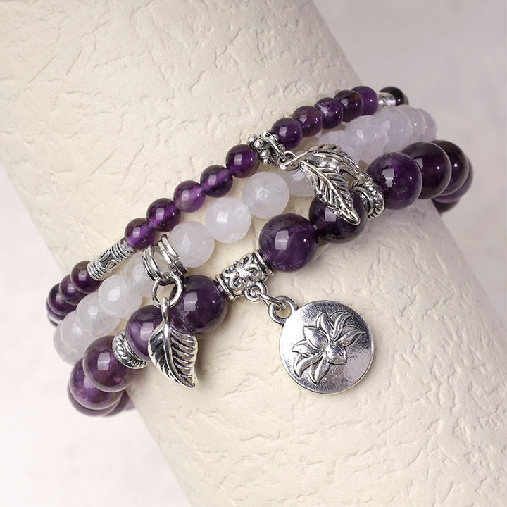 Pulsera de loto de energía curativa con cuentas de cristal de cuarzo natural, 3 uds., Buddha Stones - image 5