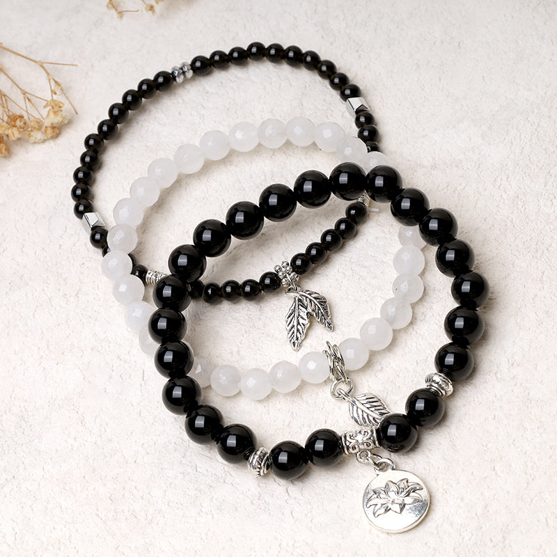 Pulsera de loto de energía curativa con cuentas de cristal de cuarzo natural, 3 uds., Buddha Stones - image 9