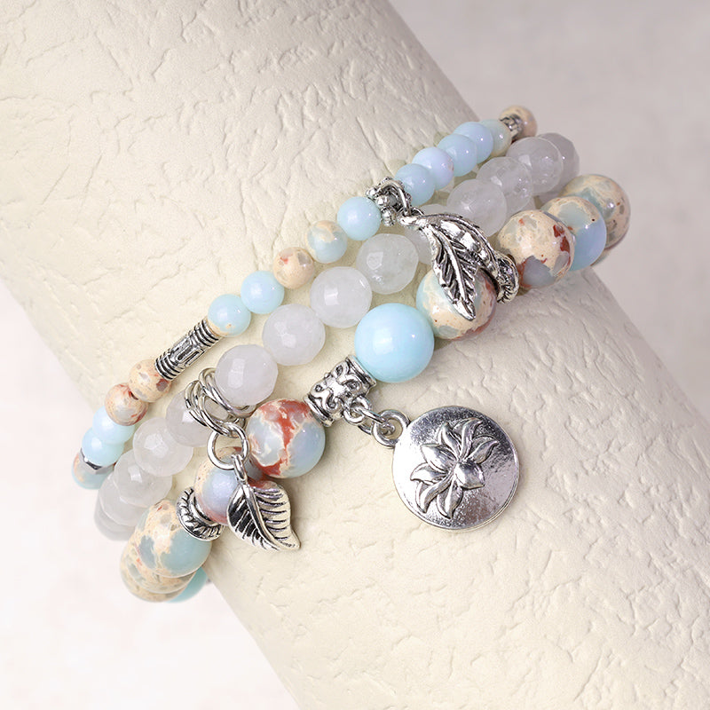 Pulsera de loto de energía curativa con cuentas de cristal de cuarzo natural, 3 uds., Buddha Stones - image 32