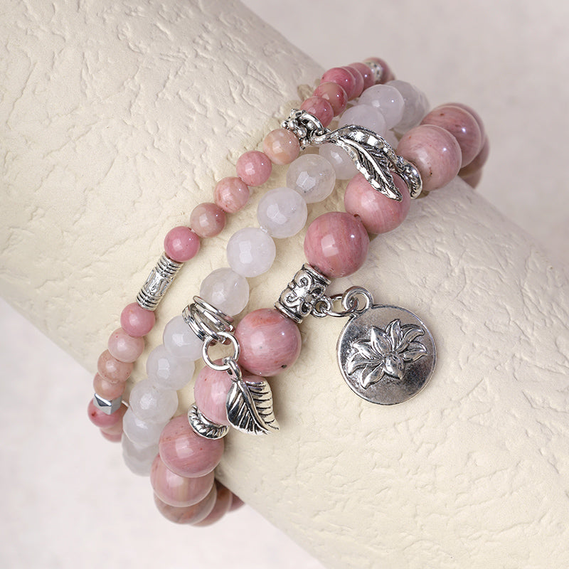 Pulsera de loto de energía curativa con cuentas de cristal de cuarzo natural, 3 uds., Buddha Stones - image 16