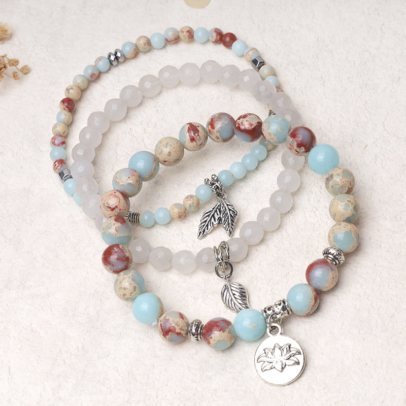 Pulsera de loto de energía curativa con cuentas de cristal de cuarzo natural, 3 uds., Buddha Stones - image 31