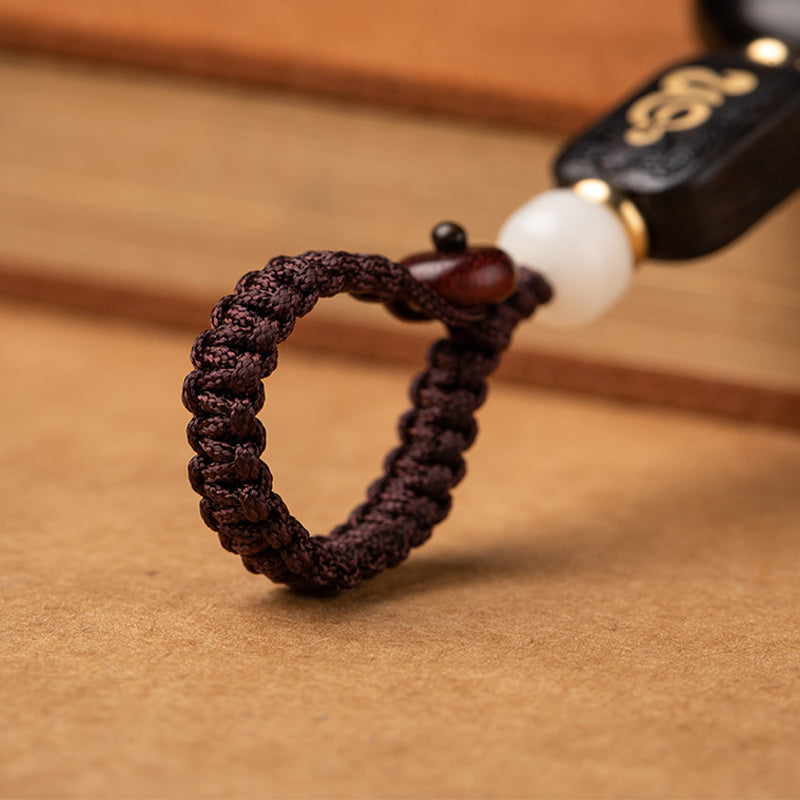 Llavero decorativo con Buddha Stones, madera de ébano, semillas de Bodhi y loto para la iluminación.