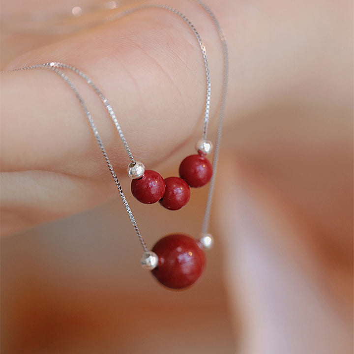 Colgante de collar con cuentas de cinabrio de plata de ley 925 con Buddha Stones - image 9