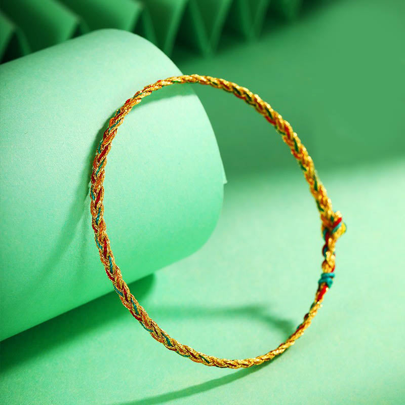 Pulsera de hilo trenzado con diseño de escamas de dragón multicolor hecha a mano con Buddha Stones - image 1