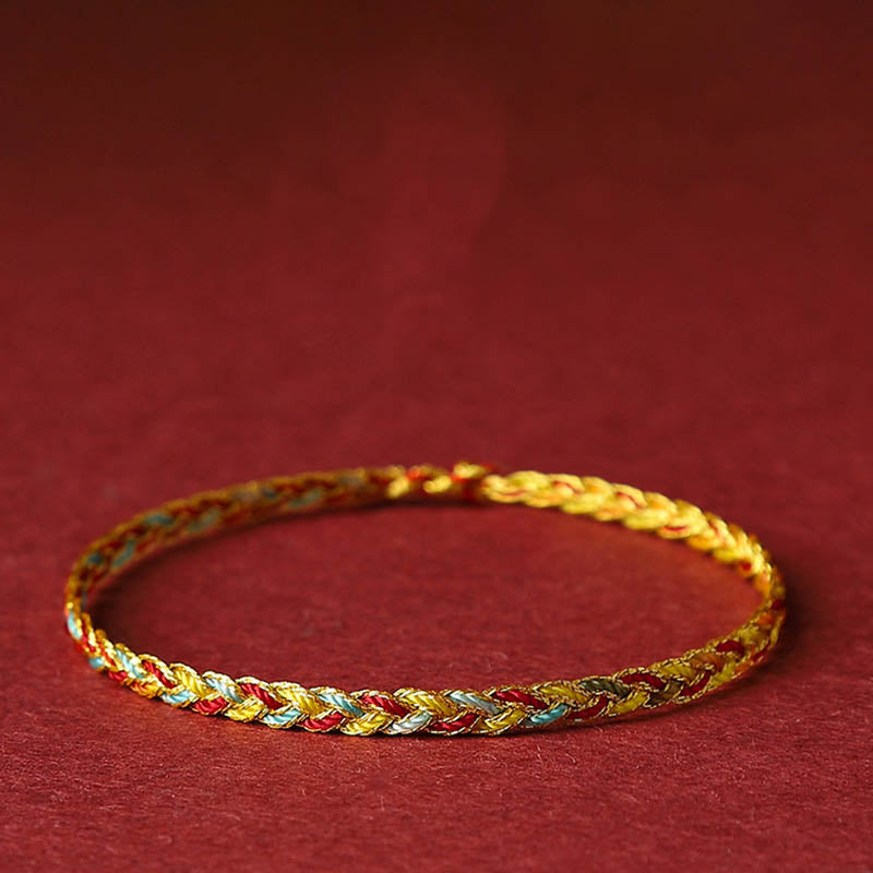 Pulsera de hilo trenzado con diseño de escamas de dragón multicolor hecha a mano con Buddha Stones - 19 cm - image 0