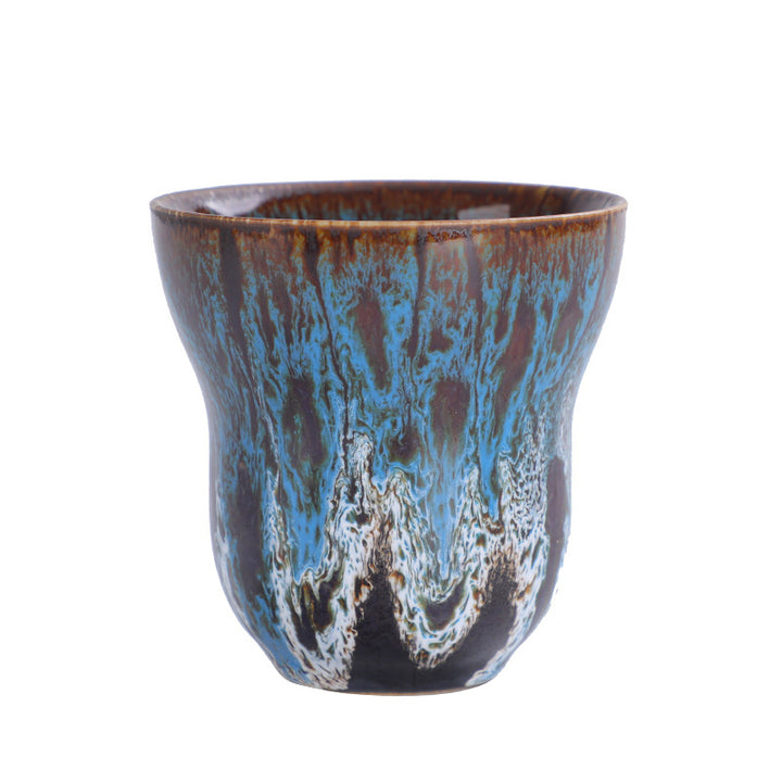 Taza de café de cerámica con diseño de cambio de horno Vintage de Buddha Stones , taza de té de 150ml - image 7