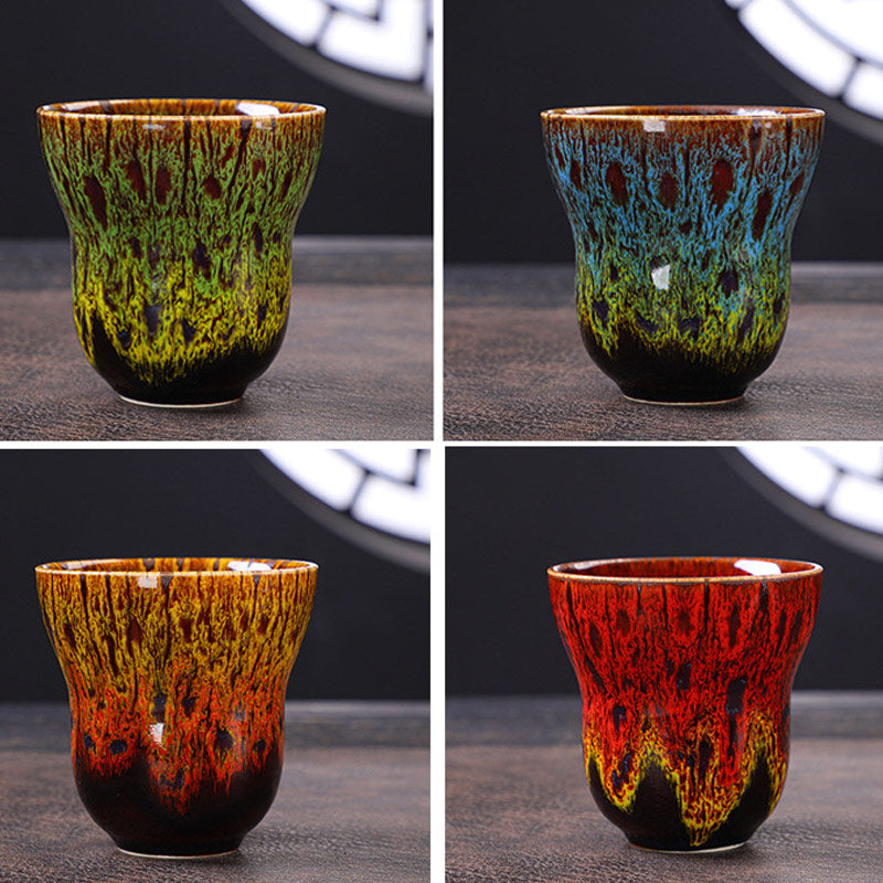 Taza de café de cerámica con diseño de cambio de horno Vintage de Buddha Stones , taza de té de 150ml - image 19