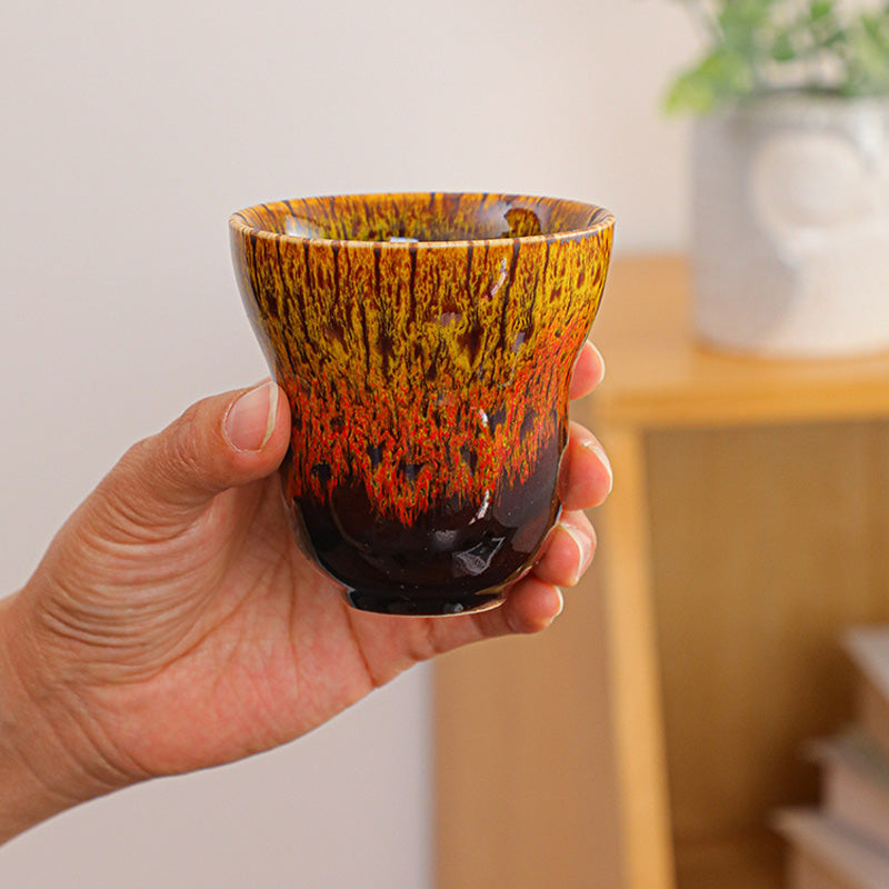 Taza de café de cerámica con diseño de cambio de horno Vintage de Buddha Stones , taza de té de 150ml - image 14