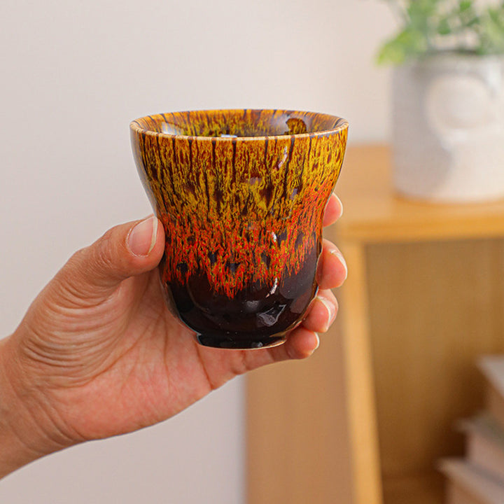 Taza de café de cerámica con diseño de cambio de horno Vintage de Buddha Stones , taza de té de 150ml - image 14
