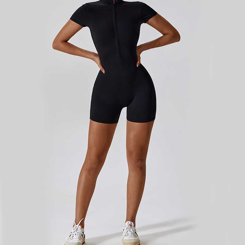 Mono de manga corta con cremallera elástica alta con Buddha Stones , mono deportivo para mujer, Yoga y Fitness - image 20