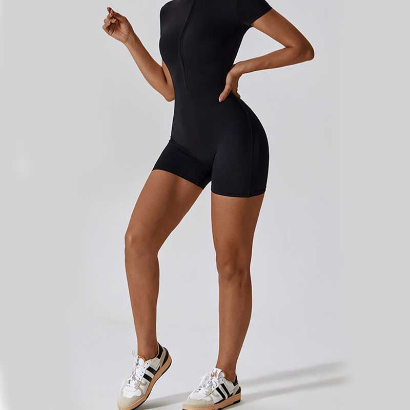 Mono de manga corta con cremallera elástica alta con Buddha Stones , mono deportivo para mujer, Yoga y Fitness - image 22