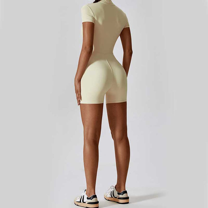 Mono de manga corta con cremallera elástica alta con Buddha Stones , mono deportivo para mujer, Yoga y Fitness - image 37