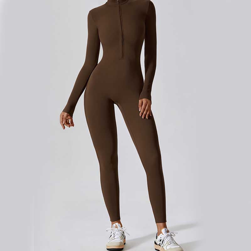 Buddha Stones Mujer Cremallera Manga Larga Shapewear Mono Deportes Fitness Yoga Body - image 6