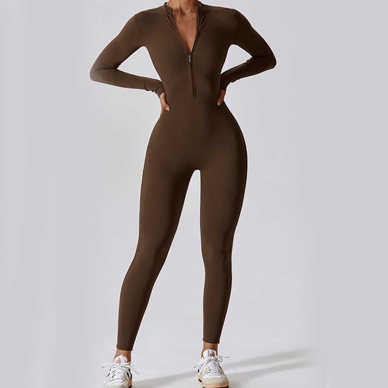 Buddha Stones Mujer Cremallera Manga Larga Shapewear Mono Deportes Fitness Yoga Body - image 7