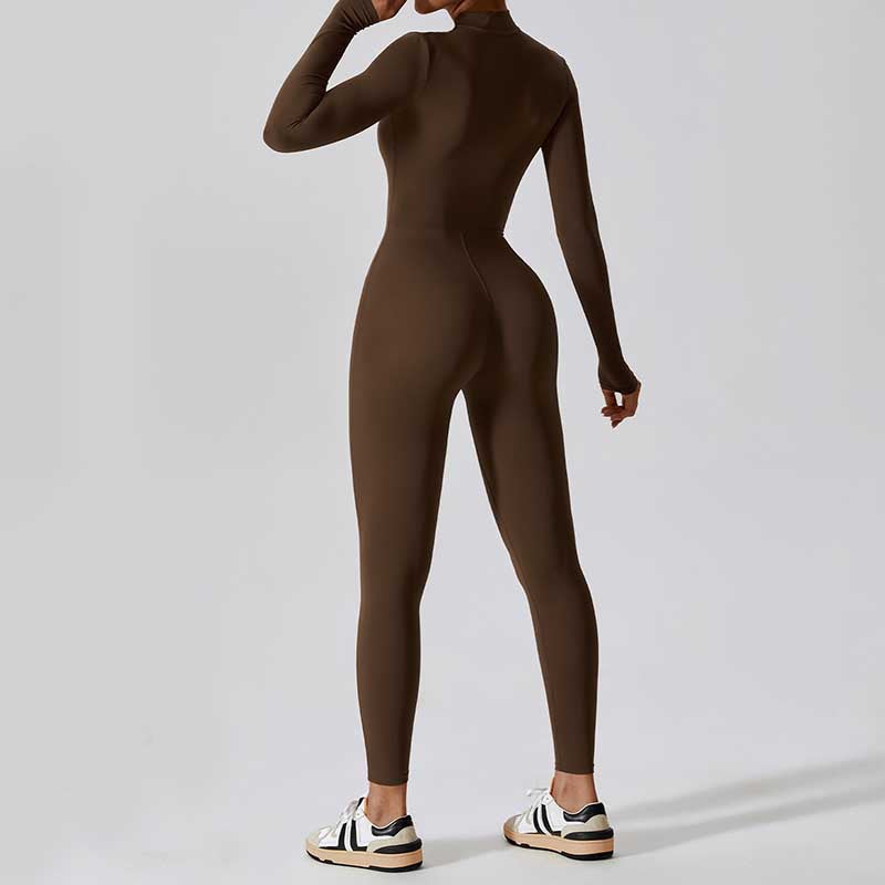 Buddha Stones Mujer Cremallera Manga Larga Shapewear Mono Deportes Fitness Yoga Body - image 8