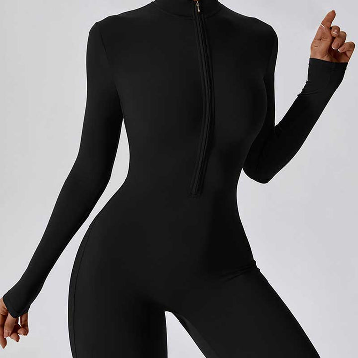 Buddha Stones Mujer Cremallera Manga Larga Shapewear Mono Deportes Fitness Yoga Body - image 13